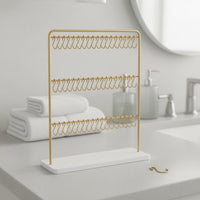 3-Tier Jewelry Display Stand Freestanding 60-Hook Bracelet Holder Untangled Necklace and Earring Display Rack for Retailers, Dresser Top, Boutique