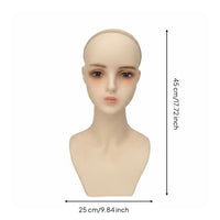 Hairpiece Display Head Makeup Practice Realistic Female Head Model Sturdy Base for Shop