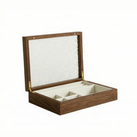 Jewelry Box with Window Padded Jewelry Box Wood Grain for Dresser, Women