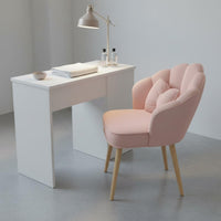 Petal Back Vanity Chair High-Density Sponge Cushion for Bedroom, Living Room