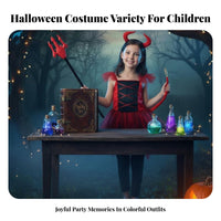 girls' Witch Costume Set Includes Accessories Witch Dress with Hat Star Pattern