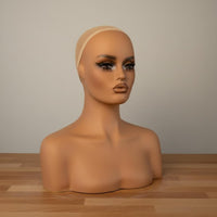 Realistic Mannequin Head Hairpiece Display Head Life Size for Salon Owners, Hair Stylists, Studio