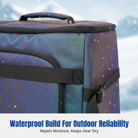 Professional Outdoor Ski Backpack, Waterproof 35L, Iridescent Reflective, Double Compartment Gear Bag