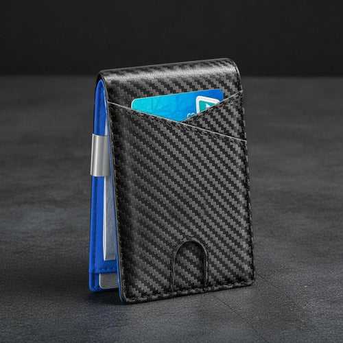 Carbon Fiber Bifold Wallet Blocking Slim Bifold Wallet Long-Lasting