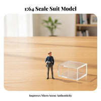 Miniature Diorama People Figure Model Mini Figurine Standing Male Character Suit Wearing for Small-scale Scene Display and Photography Prop Suitable for Home Decoration Office Display Street Scene Architectural Model Gift Giving 2.8cm