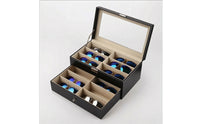 Eyewear Storage Box with Drawer Two-Layer Sunglass Organizer 12-Slot for Vanity
