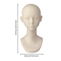 Mannequin Head Bust Smooth Face Model Unmade for Shop Window, Studio Photography