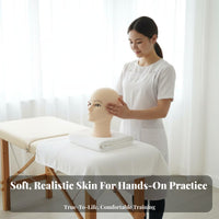 Easy to Clean Facial Massage Training Head Reusable Facial Acupressure Practice Model Realistic Feel for Estheticians, Beauty School