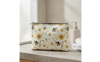 Floral Makeup Pouch Water-Resistant Floral Makeup Bag Portable for Bathroom