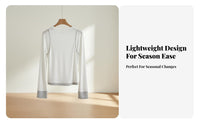 Multicolor Patchwork T-Shirt, Thin Seasonal Round Neck, Fake Two-Piece Long Sleeve Top, Relaxed Pullover for Women