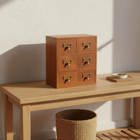 Wooden Desktop Organizer Multi-Functional Retro Wooden Drawer Unit for Bedroom