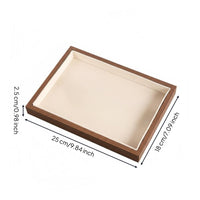 Walnut Jewelry Tray Large Capacity Jewelry Display Scratch Protection Velvet Lined Band Holder for Women, Dresser Top