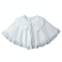 Trim Shawl Lightweight Summer Ruffled Lace Cloak for Wedding