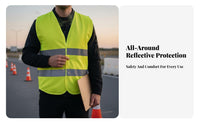 Reflective Safety Vest Lightweight High Visibility Safety Vest Workwear Breathable Quick-Drying for Cyclists, Nighttime, Cycling
