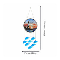 Glass Dolphin Wind Chime Sea Themed Glass Wind Chime Handmade Look for Patio