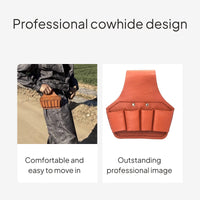 Leather Tool Belt with Multiple Pockets for Electricians