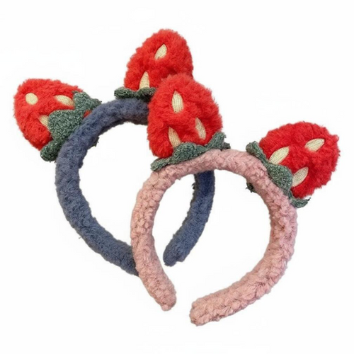 Plush Strawberry Headband, Cute Hair Accessories, Kids Party