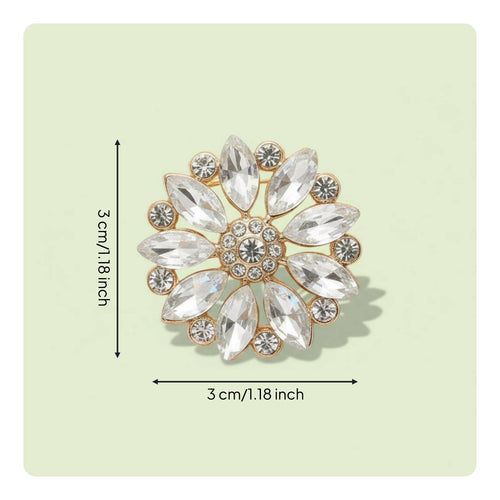 Crystal Flower Button Sparkling Rhinestones Flower Crystal Buttons