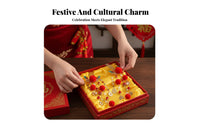 Traditional Chinese Attire Hair Crown Set Festive Design Red Decorative Puff Tassel Hairpins New Year Hair Accessory Set Ancient