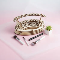 Wooden Makeup Brush Organizer Desktop Decoration for Dressing Table, Art Studio
