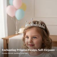 Girls Crystal Crown Sparkling St Single Princess Tiara Childrens Birthday Headpiece Elegant Design Girls Pageant Crown