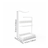 Necklace and Earring Holder Multi-Functional Storage Desktop Jewelry Tree Elegant Pattern for Teens, Dresser, Closet, Lavatory