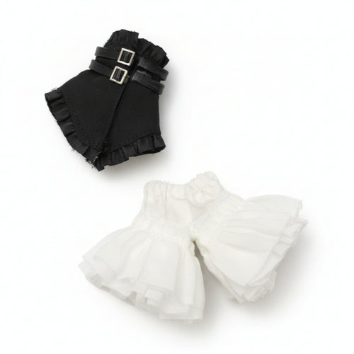 Translucent Black Strapless Doll Outfit Toy Clothing Ruffled