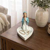 Prayer Jewelry Box Rosary-Design Decorative Item Tabletop Decor for Christians