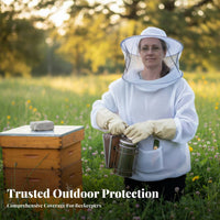 Half Torso Bee Suit Breathable Puncture-Resistant Resistant Bee Jacket Beekeeping Jacket Elastic Wristbands and Waist Ventilated