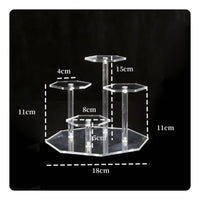 Hexagon Stepped Display Stand Easy to Clean Hexagon Acrylic Pedestal Reusable