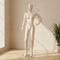 Flat-Shoulder Female Display Mannequin Slim Female Mannequin Standing Commercial-Grade for Boutiques, Visual Merchandisers, Fashion Designers, Shop Window, Clothing Store