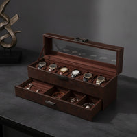 Watch and Jewelry Organizer Clear Jewelry Box with Glass Lid Sturdy for Closet