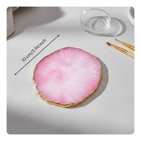 Artistic Resin Mixing Plate Nail Art Palette Decorative Gold Rim Polish Mixing Tray Lightweight Manicure Supply for DIY Manicurists