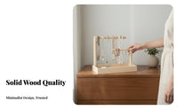Solid Wood Wooden Jewelry Stand Minimalist Design Tabletop Jewelry Display Accessible Design for Women, Dresser Top, Bedroom, Closet