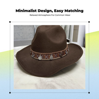 Kids Adjustable Wool Cowboy Hat, Wide Brim, Western
