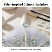 Traditional Chinese Attire Hair Adornment Fairy-Like Design Traditional Chinese Attire Hair Accessory Bead Tassel Headdress