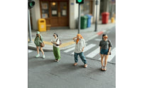 4 Pieces Miniature Figure Painted Scale Model Figure Toy Detailed Fully Assembled for Collectors, Dioramas, Street Layouts
