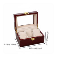 3 Compartment Watch Case Clean-Resistant 3 Compartment Watch Box Soft Interior Lining Removable Pillows