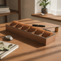 Watch Tray with Cushions Wooden wristwatch Display Tray Modern for Showcase