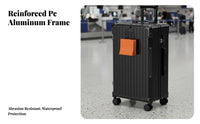 Aluminum Frame Ribbed Luggage Long-Lasting Suitcase Hard Shell Trolley Case Reinforced Corners for Travelers, Vacationers, Vacation, Vacations, Airports, Short Getaway Getaways