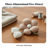 3D Padded Design Soft Flower Blossom Charm Handmade Look Five-Petal Cloth Flower Pastel Colors for Maker S, Keychain Making, Scrapbooking