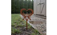 Heart Bird Stake Valentine Gift Metal Garden Stake Weatherproof Outdoor Decor for Patio