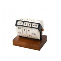 Perpetual Wheel Calendar Desktop Wooden Perpetual Calendar Reusable for Study