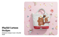 Cartoon teddy animal Print Handbag multipurpose Small Tote Lightweight for everyday Use, Women