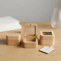 Beech Wood Jewelry Box Long-Lasting Small Square Jewelry Box Elegant
