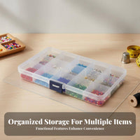 Transparent Body 15 Compartment Plastic Organizer Multi-Purpose 15 Grid Plastic Organizer Portable for DIY Enthusiasts, Home, Workshop, Desk