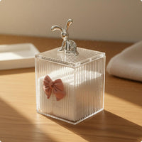 Swab Storage Box Easy to Clean Transparent Pad Holder Water-Resistant Swab Storage container for Vanity
