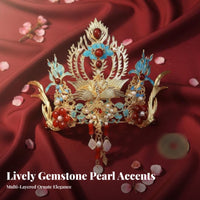 Traditional Chinese Hair Crown Gilded Finish Traditional Chinese Hair Accessory Ancient Chinese Headdress Intricate Design