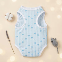 Female Feline Recovery Suit Heart Print Post-Surgery Feline Suit E-Collar