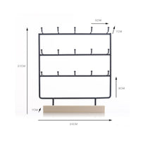 Earring Display Rack Large Capacity Wood Base Jewelry Tree Minimalist Design